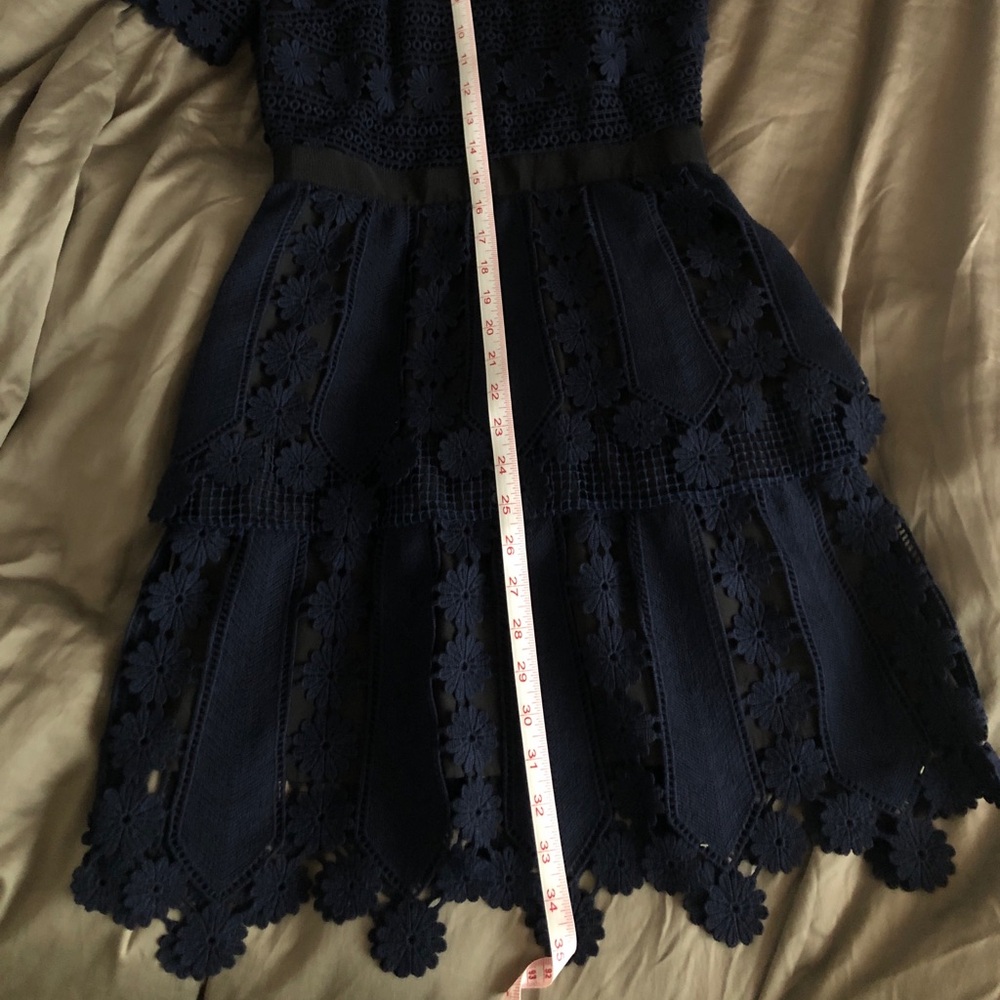Self Portrait Navy Lace Mini Dress - Picture 8 of 11
